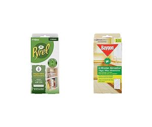 Pyrel Pieges Mites Alimentaires X2 - Sans Insecticides & Baygon Anti-Mites - Piège Mites Alimentaires - Jusqu'à 8 Semaines d'Efficacité - 3 Pièges
