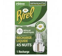 Pyrel Recharge Liquide - Répulsif Moustiques 45 Nuits - Parfum Eucalyptus - 1 Recharge