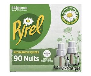 Pyrel Recharges Diffuseur Électrique Sans Parfum 90 Nuits 2 Recharges | Recharge liquide sans parfum, 90 nuits, 2 recharges de 32 ml, répulsif moustiques