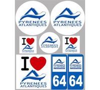 Pyrénées Atlantique (8 autocollants variés) - Sticker/autocollant G