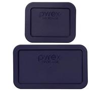Pyrex (1) 7213 1,9 tasse et (1) 7214 4,8 tasses couvercles de stockage en plastique bleu, fabriqués aux États-Unis