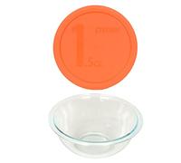 Pyrex (1 bol mélangeur en verre de 323 l de 1,5 l, et (1) couvercle de bol mélangeur orange 323 pièces de 1,5 l