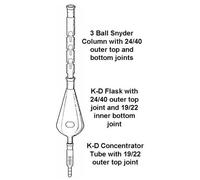 Pyrex 2157-500FO Lot de 4 flacons de rechange en verre borosilicate pour appareils Kuderna-danois Capacité 500 ml