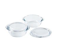 Pyrex 4 In 1 - Lot de 2 Cocottes 1L - Verre Borosilicate - Cuisson Four Façon Vapeur - Cuisine Mijotée - Compatible micro-ondes et lave-vaisselle - Made in France