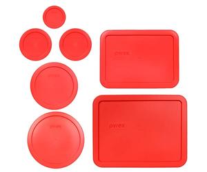 Pyrex 7 Lid Red Bundle for Pyrex 7211, 7210, 7203, 7201, 7200, 7202 Glassware Made in the USA
