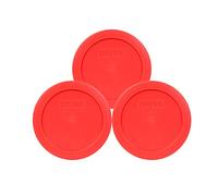 Pyrex 7200-PC 2 Cup Red Round Plastic Food Storage Lid - 3 Pack