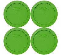 Pyrex 7201-PC Lawn Green Round Plastic Food Storage Replacement Lids - 4 Pack