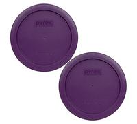 Pyrex 7201-PC Lot de 2 couvercles de rangement ronds pour bols en verre Violet
