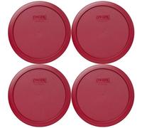 Pyrex 7402-PC Sangria Red Plastic Food Storage Replacement Lids - 4 Pack