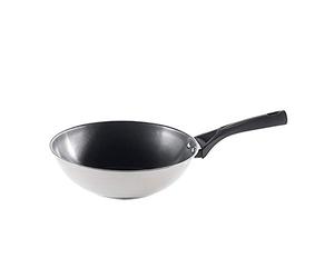 Pyrex 8019841 Expert Touch Wok en Inox Ø 28 cm Compatible tous Feux dont Induction - Revêtement Anti-Adhésif Renforcé Longue Durée