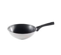 Pyrex 8019841 Expert Touch Wok en Inox Ø 28 cm Compatible tous Feux dont Induction - Revêtement Anti-Adhésif Renforcé Longue Durée