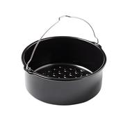 PYREX, Airfryer Metal, Plat à Four Rond, 20x19x7.5 cm, Panier Cuisson avec Poignée, Acier Carbone Anti-adhésif, Cuisson Homogène, Compatible Four, Congélateur et Lave-Vaisselle