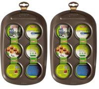 Pyrex - Asimetria - Moule à 6 Muffins en Métal Anti-Adhésif Ø 6.50 cm (Lot de 2)