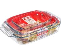 Pyrex Baking Dish Set 3Pcs, 1,4L+3L+4L, Glass