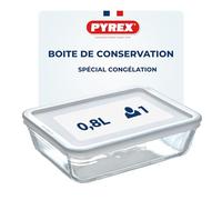 Pyrex - Cook & freeze - Plat Rectangulaire en Verre avec Couvercle Multicolore 0.80 L / 19x14 cm