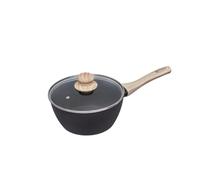 Pyrex - Casserole avec couvercle Cook&Care aluminium recyclé - Tous feux - Revêtement antiadhésif sans PFAS - Résiste aux rayures - Compatible lave-vaisselle - Poignée effet bois (Ø18 cm)