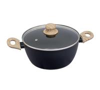 Pyrex - Casserole avec couvercle Cook&Care aluminium recyclé - Tous feux - Revêtement antiadhésif sans PFAS - Résiste aux rayures - Compatible lave-vaisselle - Poignée effet bois (Ø24 cm (Faitout))