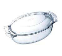 Pyrex - Cocotte en Verre 4,5L - Cocotte Ovale Grand Format - Verre Borosilicate - Résistance Thermique Extrême jusqu’à 350°C - Ustensile de Cuisine avec Poignées Intégrées