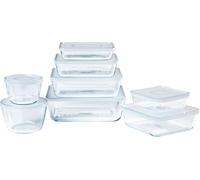 , lot de 8 plats de conservation en verre rectangulaires cook & freeze