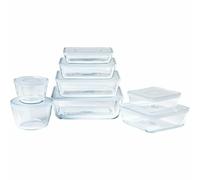 Pyrex® Cook & Freeze - Lot de 8 Boites de Tailles et Formes Différentes avec Couvercle - Verre Borosilicate - Idéal Batchcooking - Made in France