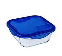 Pyrex Plat de conservation COOK&GO carré 1,9 L 21 cm avec couvercle bleu