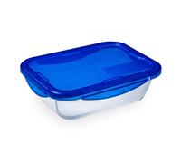 Pyrex - Cook & go - Boîte Rectangulaire en Verre avec Couvercle Hermétique et Étanche Ø 24 cm - Cuisinez au Four, Conservez et Emportez