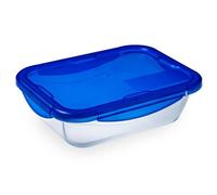 Pyrex - Cook & go - Boîte Rectangulaire en Verre avec Couvercle Hermétique et Étanche Ø 30 cm - - Cuisinez au four, Conservez et Emportez