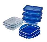 Pyrex Lunch box Cook & Go - Lot de 5, verre rectangulaire 0,8 L, couvercle hermétique