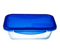 Pyrex - Cook & go - Boîte Rectangulaire en Verre avec Couvercle Hermétique et Étanche Ø 24 cm - Cuisinez au Four, Conservez et Emportez