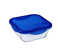 Pyrex Plat de conservation COOK&GO carré 1,9 L 21 cm avec couvercle bleu