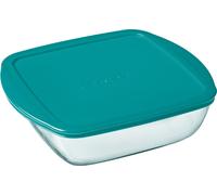 Pyrex Cook&Store 1L récipient carré résistant à la chaleur avec couvercle comme illustré