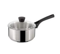 Pyrex Expert Casserole en Acier Inoxydable, Noir et Gris Casserole avec Couvercle 20 cm Noir/Gris