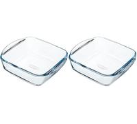 PYREX, Ideal Airfryer, Plat à Four Rectangulaire, 23x15 cm, Verre Borosilicate, 1.1 L, Cuisson Homogène, Compatible Four, Micro-ondes, Congélateur et Lave-Vaisselle (Lot de 2)
