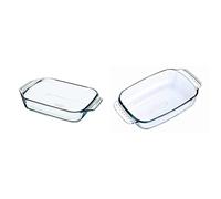 Pyrex - Irresistible - Plat à Four Rectangulaire en Verre, 27 x 17 cm & Classic - Plat à Four Rectangulaire en Verre