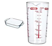 Pyrex - Irresistible - Plat à Four Rectangulaire en Verre, 35 x 23 cm & Classic - Verre mesureur 0.50 L