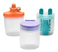 Pyrex Littles Lot de 6 sachets et couvercles en silicone pour nourriture et boissons, hermétiques, sans BPA, incassable, passe au lave-vaisselle, à partir de 6 mois