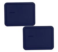 PYREX Lot de 2 couvercles rectangulaires en plastique pour 6 tasses Bleu