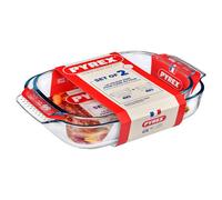 Pyrex – Lot de 2 plats à four rectangulaires 39 x 25 cm et 35 x 23 cm