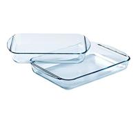 Pyrex Lot de 2 plats à lasagnes et gratins rectangulaires en verre borosilicate - Made in France
