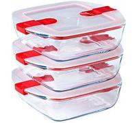 , lot de 3 plats carrés cook & heat 20 x 17cm