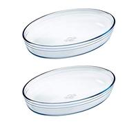 Pyrex O'Cuisine Kitchen Lot de 2 plats à rôtir ovales en verre Transparent 30 x 21 cm 2 l