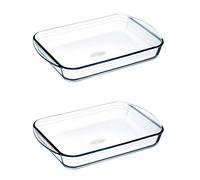 Pyrex O'Cuisine Lot de 2 rôtissoires rectangulaires en verre Transparent 35 x 22 cm 2,6 l