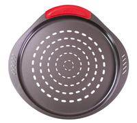 Pyrex Plat à pizza Asimetria 32 cm – métal perforé – Marron