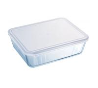 pyrex plat rectangulaire 2.6l verre + couvercle plastique 243p000/5046