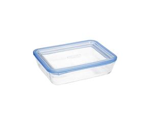 Pyrex Pure Glass - Boîte de conservation alimentaire en verre aver couvercle en verre hermétique 22 x 17 x 8 cm - 1,5L | Compatible four, micro-ondes et lave-vaisselle