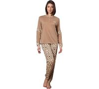 Pyrex Pyjama d'hiver pour femme, pyjama chaud en coton, édition limitée, Ppd150 Sable, L