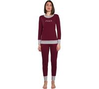 Pyrex Pyjama d'hiver pour femme, pyjama chaud en coton, édition limitée, Ppd255 Bordeaux, XL