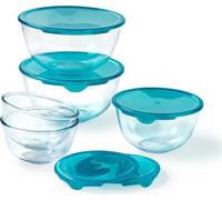 PYREX Pyrex - Prep & Store Bol à mélanger avec couvercle 5 pcs - Transparent - Verre borosilicaté