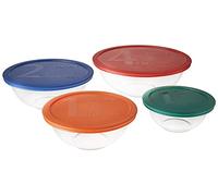 Pyrex Pyrex Smart Essentials 8Piece Mixing Bowl Set Bouchon d'oreille, 15 cm, Noir (Black)
