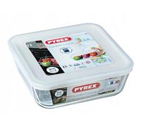 Pyrex® Récipient carré Boro 16 x 16 x 7 cm - 0,85 l Pp - Polypropylène Passe au congélateur, passe au micro-ondes, couvercle fermeture pression avec joint en silicone